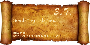 Sovány Tímea névjegykártya